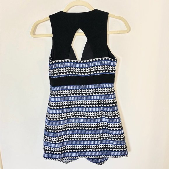 BCBG Black & Blue Deep V Asymmetric Mini Dress - Picture 5 of 8